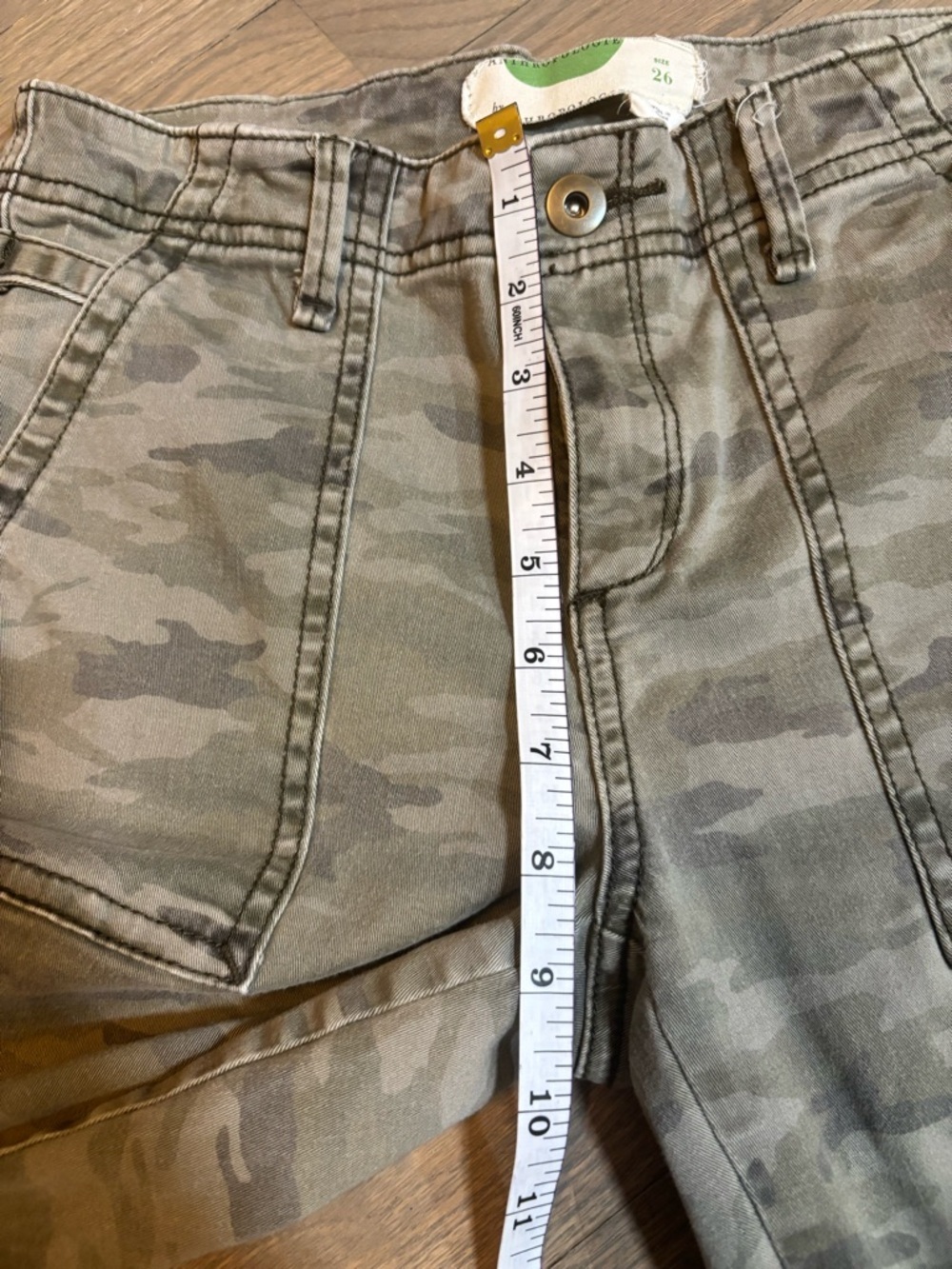 Anthropologie Olive Camo Straight-Leg Utility Jeans - Picture 5 of 7